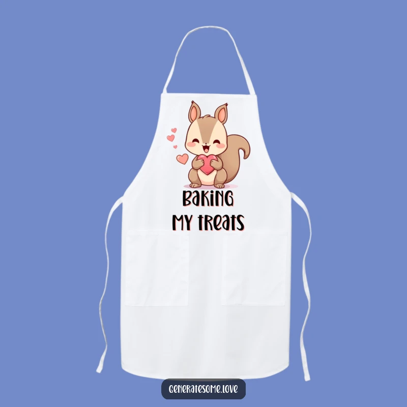 Funny Squirrel Heart Apron: Cook with Happy Treat Vibes