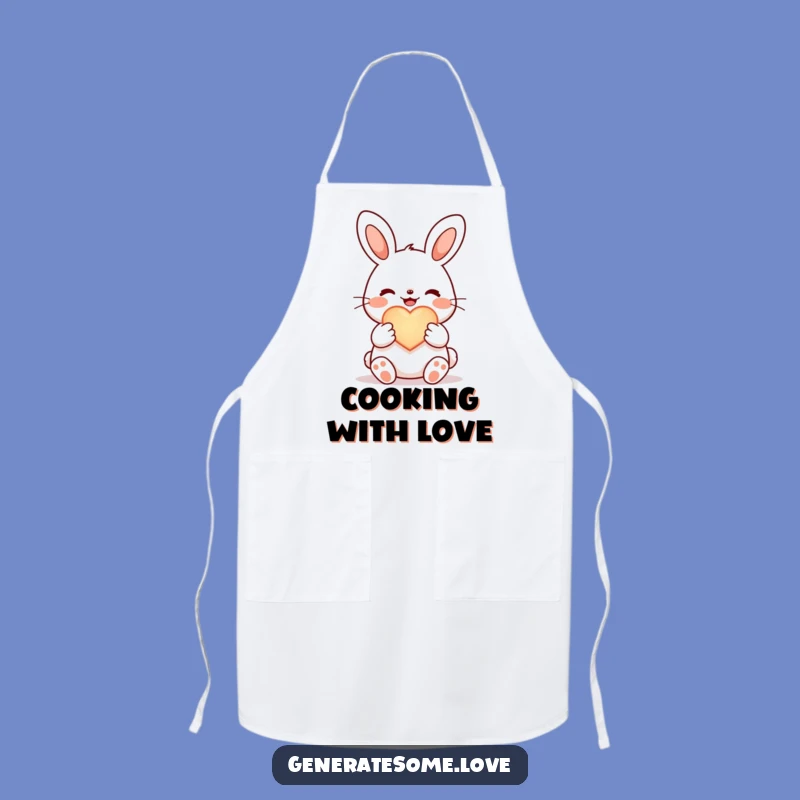 Funny Joyful Bunny Apron: Bake with Love, Sweet Gift