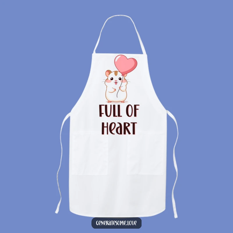 Funny Chubby Hamster Heart Balloon Apron: Cook with Humorous Style