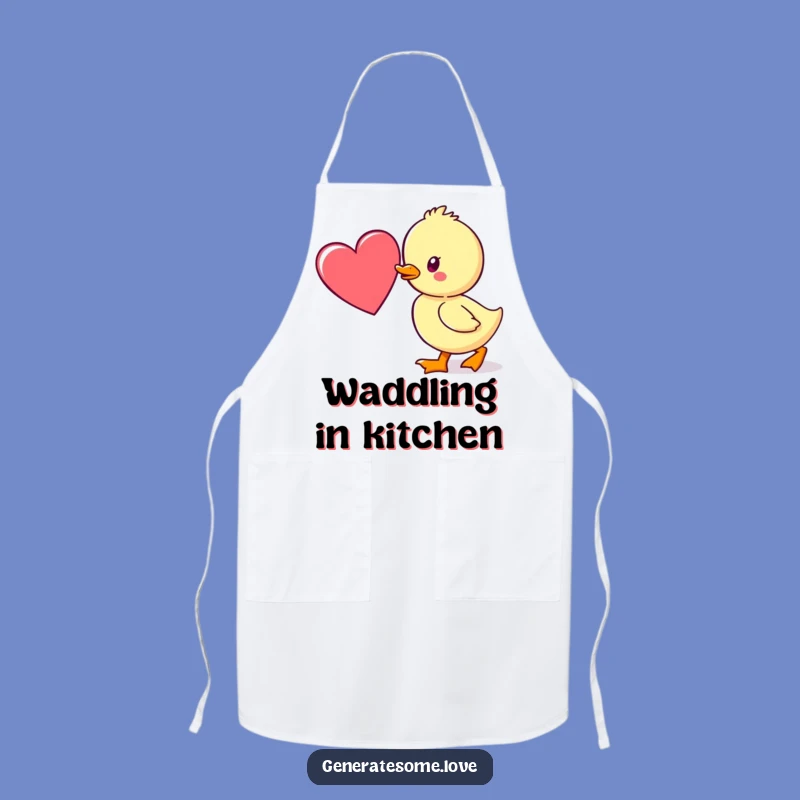 Funny Duckling Heart Apron: Cook with Cute Determination
