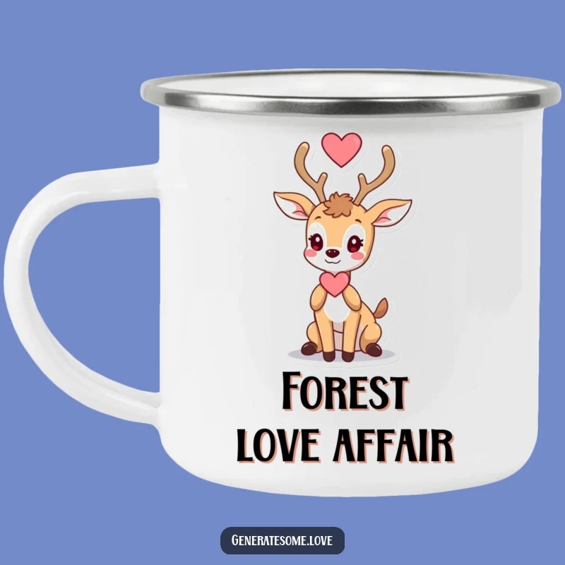 Funny Camping Mug: Deer Heart Antlers, Romantic Outdoor Brew