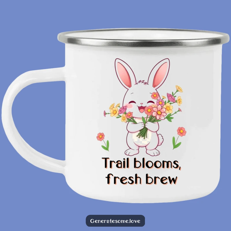 Funny Bunny Flower Camping Mug - Outdoor Cheer Drinkware
