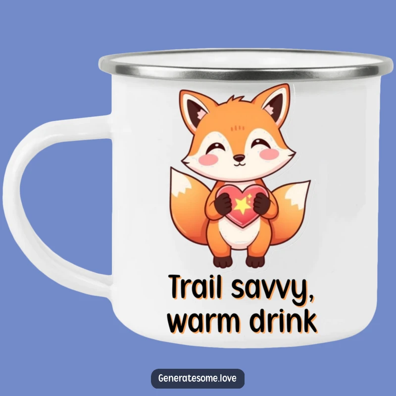 Funny Fox Sparkle Heart Camping Mug - Adventure Ready Drinkware