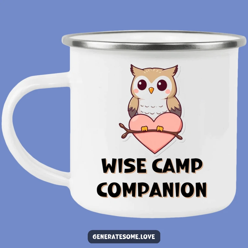 Funny Owl Heart Camping Mug: Love-Filled Adventures