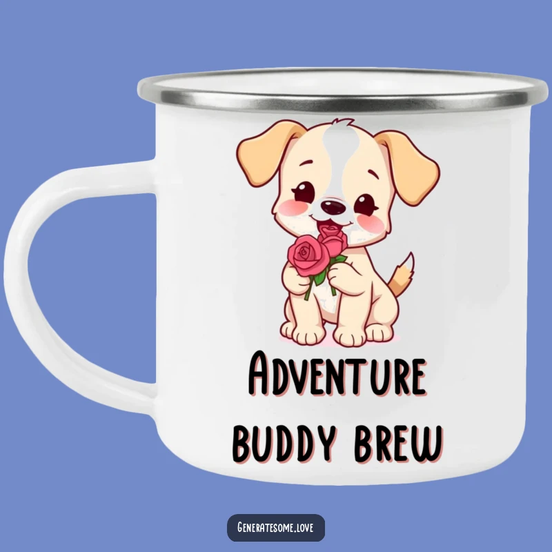 Funny Puppy Rose Camping Mug - Adventure Ready Drinkware