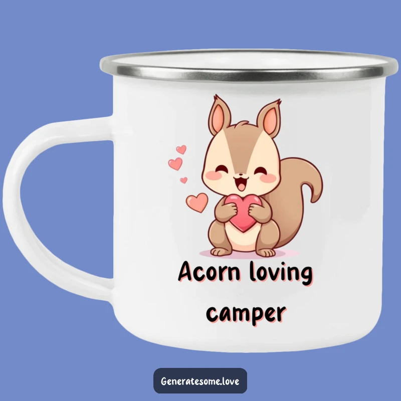 Funny Squirrel Heart Camping Mug: Happy Adventures with Treats