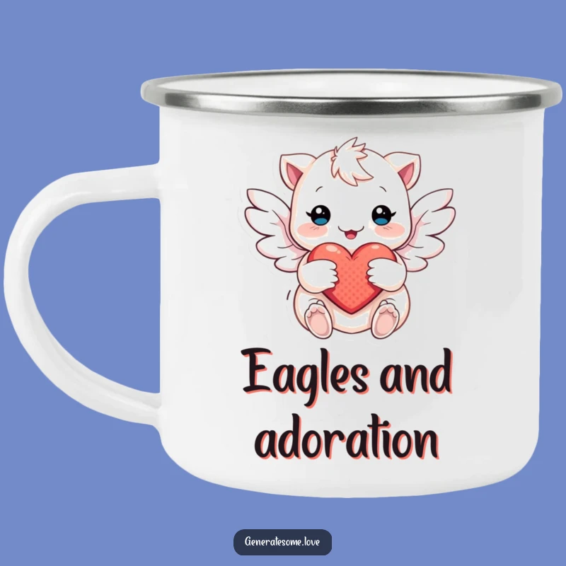 Funny Winged Creature Heart Camping Mug: Cheerful Sips with Gentle Love