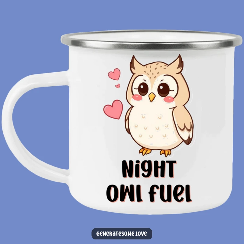 Funny Camping Mug: Owl Heart Hoot, Outdoor Wisdom Brew