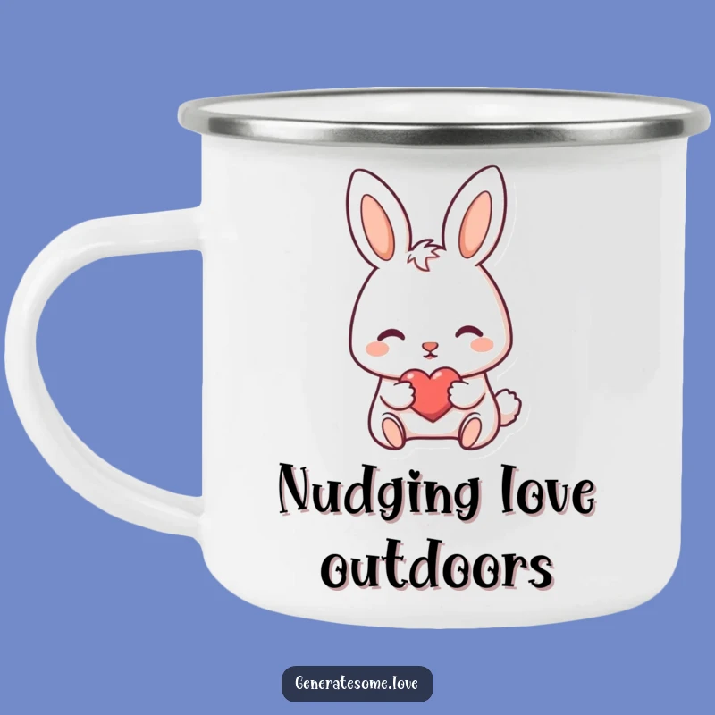 Funny Bunny Heart Camping Mug: Adventure with Darling Character and Sweetness