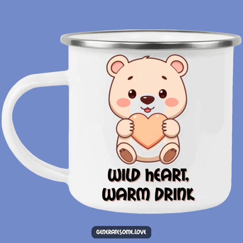 Funny Cute Bear Heart Camping Mug - Adventure Ready Drinkware