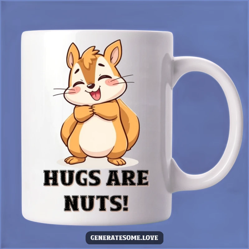Funny Energetic Squirrel Hug Mug: Spread Joyful Warmth and Humor