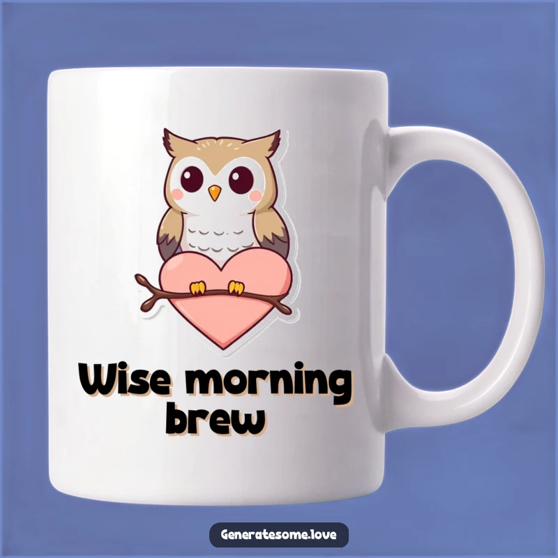 Funny Owl Heart Mug: Adorable Love Gift for a Wise Friend