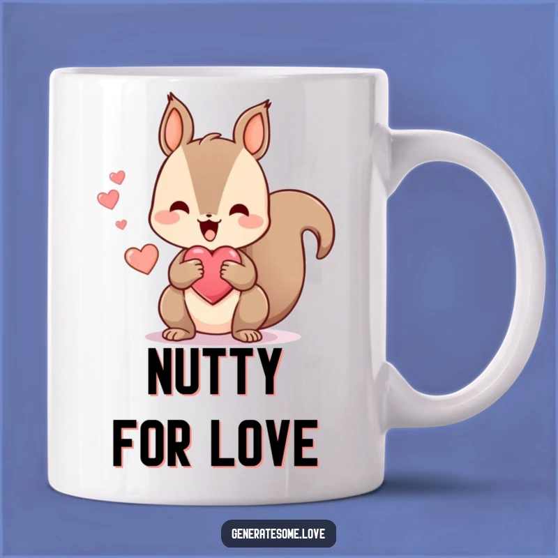 Funny Squirrel Heart Mug: Happy Treat Vibes for a Cute Gift