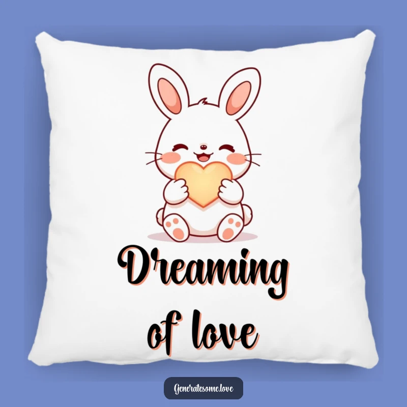 Funny Joyful Bunny Pillow: Cozy Heart Hugs, Adorable Gift