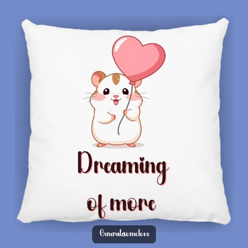 Funny Chubby Hamster Heart Balloon Pillow: Huggable Humor and Sweetness
