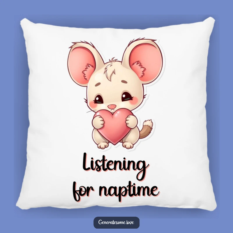 Funny Big Ear Creature Heart Pillow: Snuggle Up with Curious, Cheerful Comfort