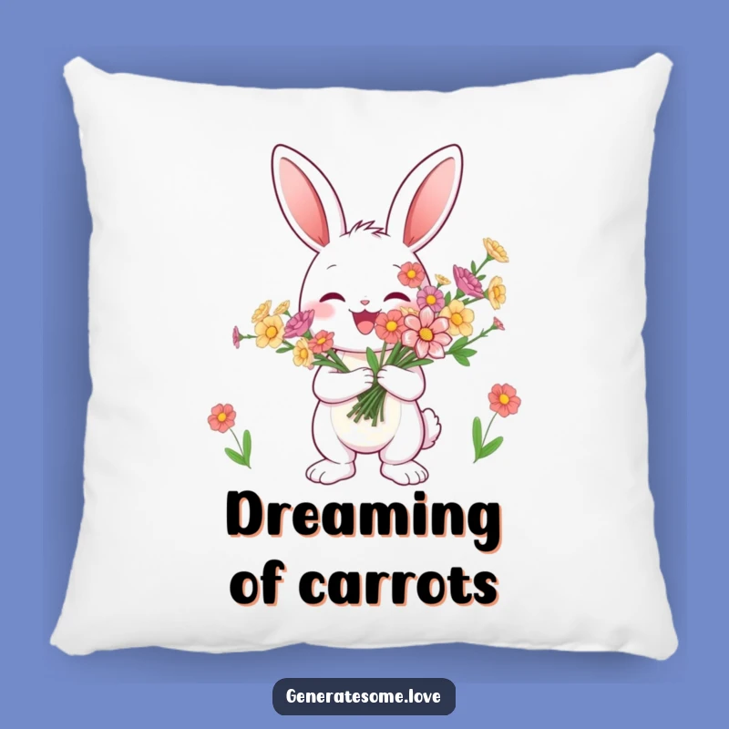 Funny Bunny Flower Pillow - Soft & Cheerful Comfort Gift