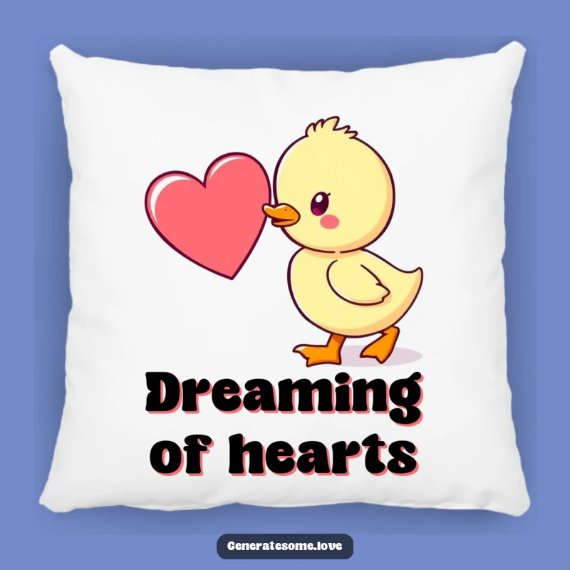 Funny Duckling Heart Pillow: Cuddle Up with Cute Affection