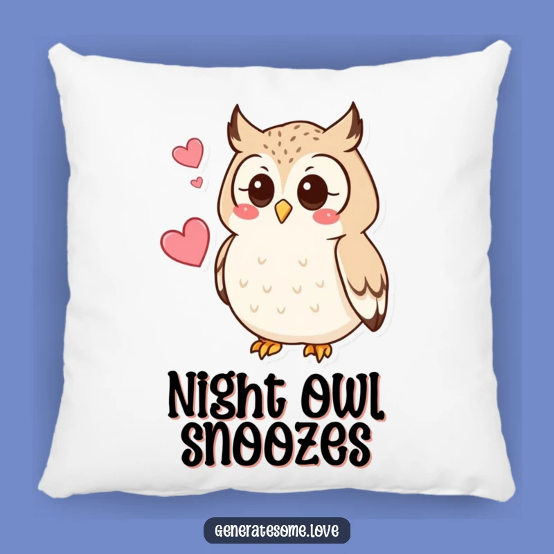 Funny Owl Heart Pillow: Soft Hoot, Cozy Wisdom