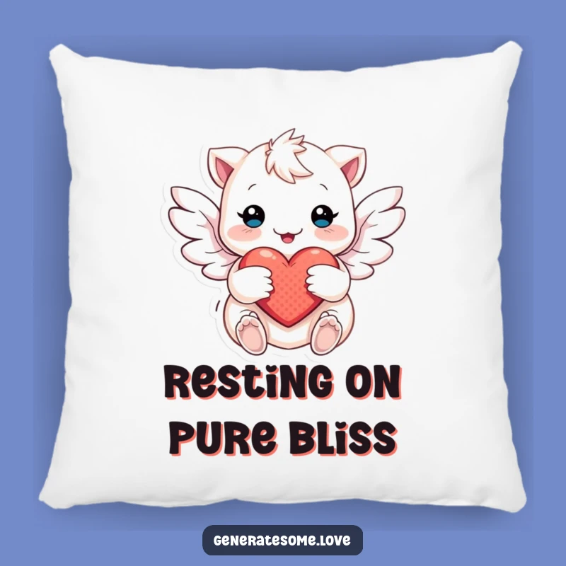 Funny Winged Creature Heart Pillow: Snuggle Up with Enchanting, Gentle Comfort