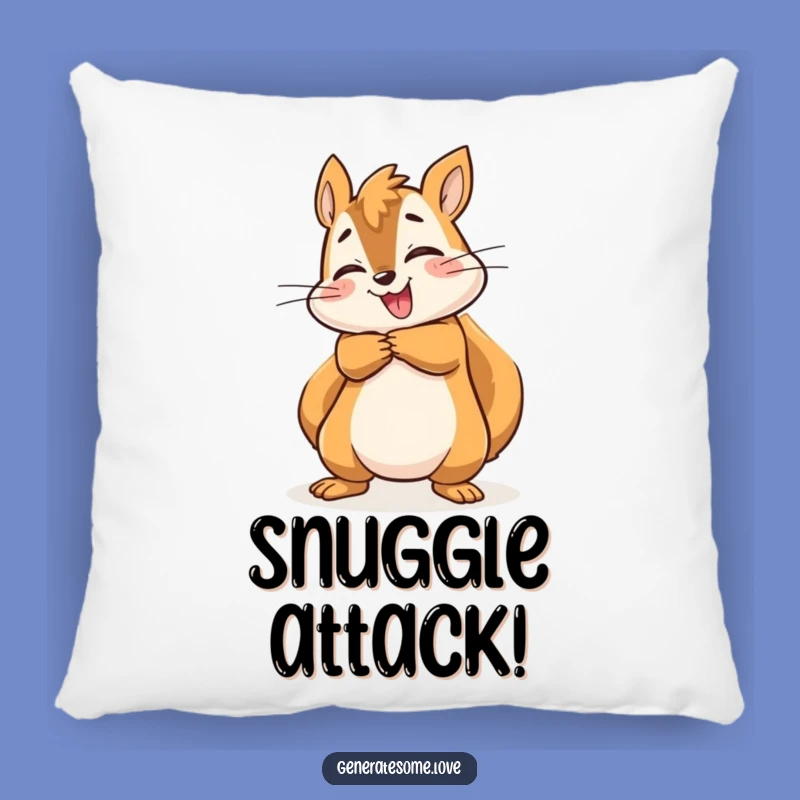 Funny Energetic Squirrel Hug Pillow: Snuggle Up with Joyful Comfort