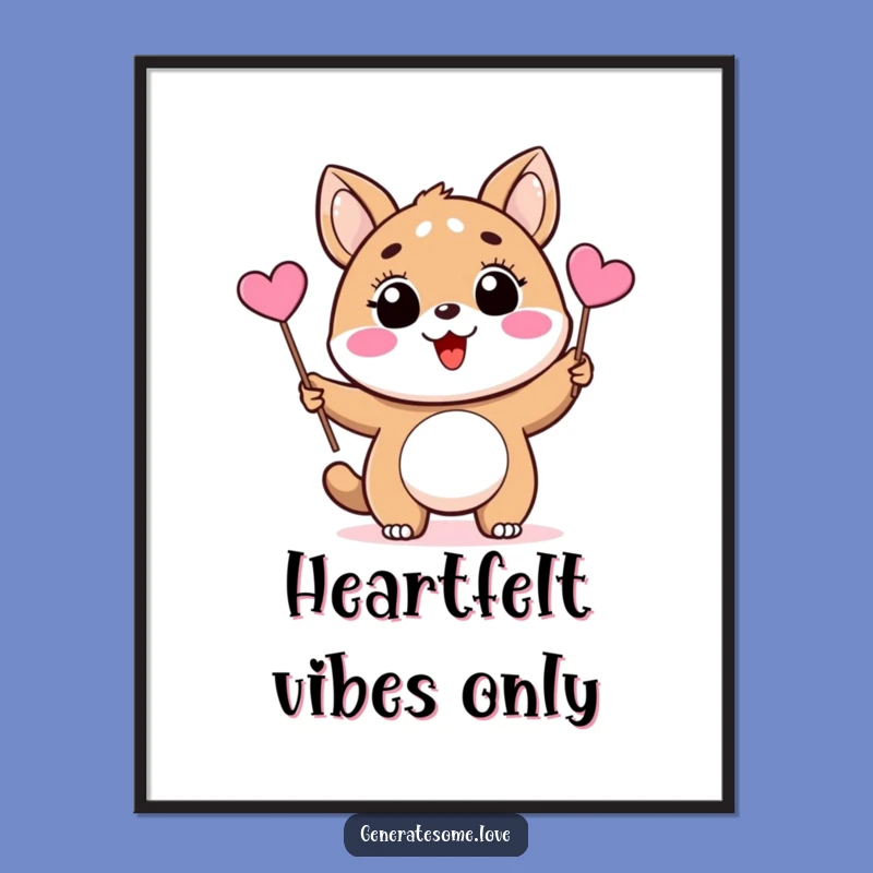 Funny Animal Heart Flag Digital Art: Instant Joy & Love for Your Space!