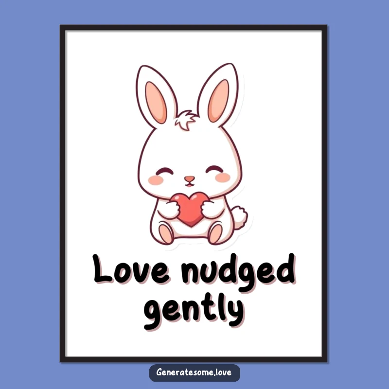 Funny Bunny Heart Digital Art: Instant Sweet Decor with Darling Character