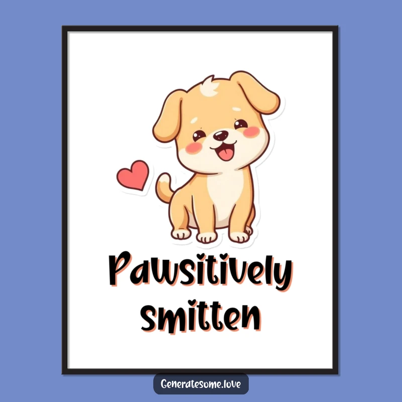 Funny Dog Heart Digital Art: Instant Cheer for Your Pet-Loving Space