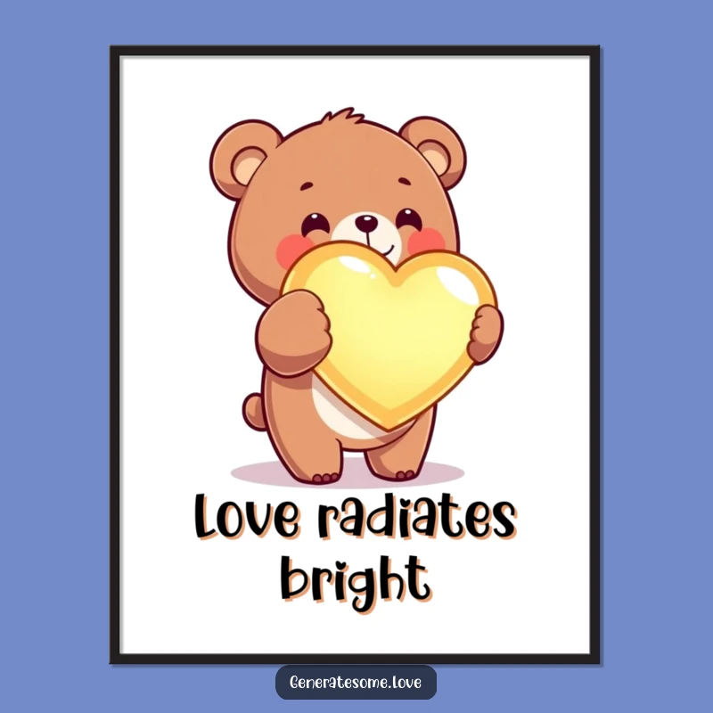 Funny Kawaii Bear Digital Print: Instant Love for Your Walls