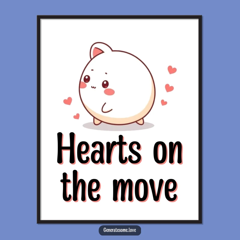 Funny Rolling Animal Heart Trail Digital Art: Instant Joyful Decor Gift