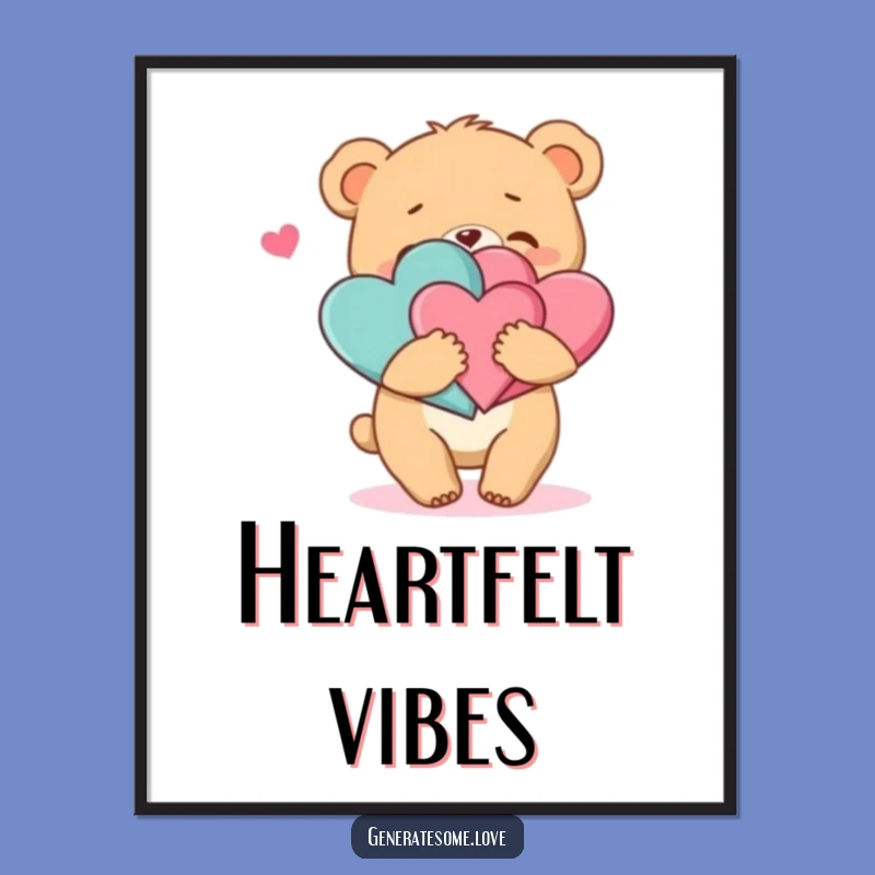 Funny Bear Cub Hearts Digital Art: Instant Joy, Perfect Funny Gift!