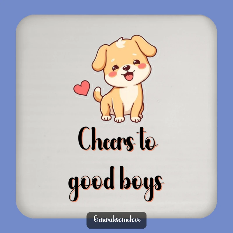 Funny Dog Heart Coaster: Protect Surfaces with Cheerful Canine Charm