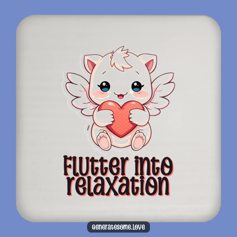 Funny Winged Creature Heart Coaster: Protect Surfaces with Gentle Love