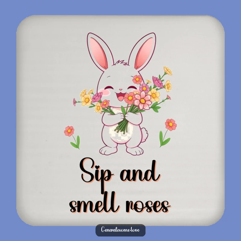 Funny Bunny Flower Coasters - Protect Surfaces With Spring Cheer