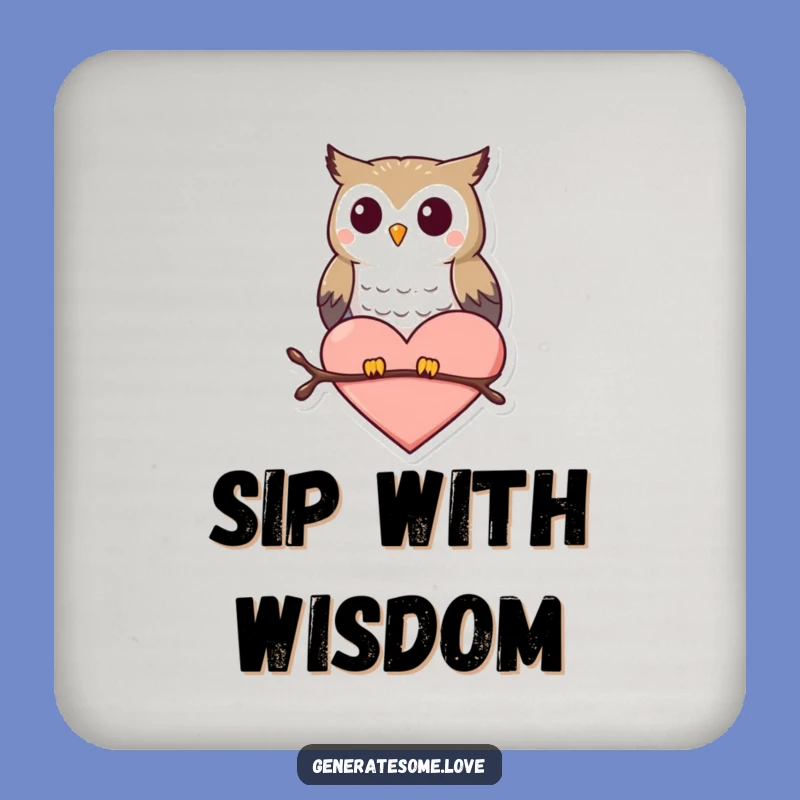 Funny Owl Heart Coasters: Protect Surfaces with Love