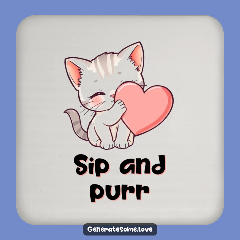 Funny Kitten Heart Coasters - Protect Surfaces With Feline Charm