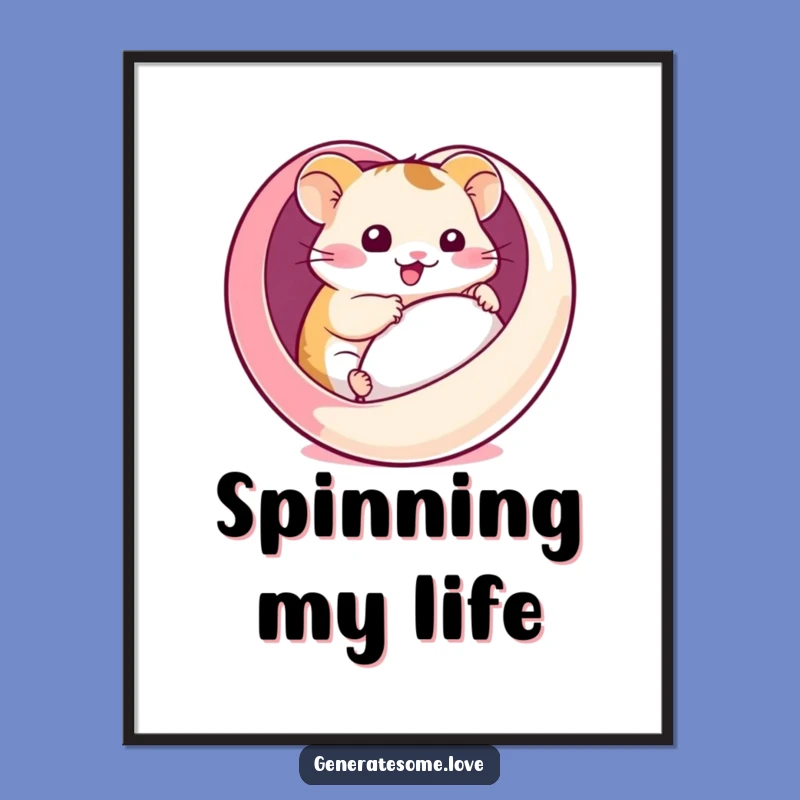 Funny Hamster Heart Ball Poster: Hilarious Wall Art for Joy