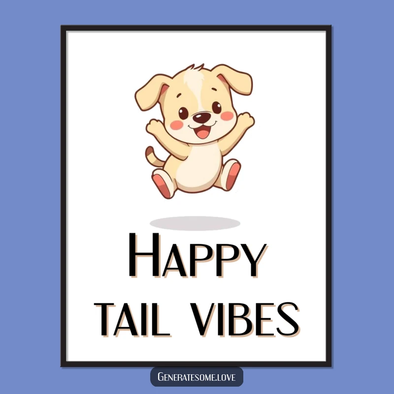 Funny Puppy Bounce Poster: Playful Character Art for Energetic Spaces