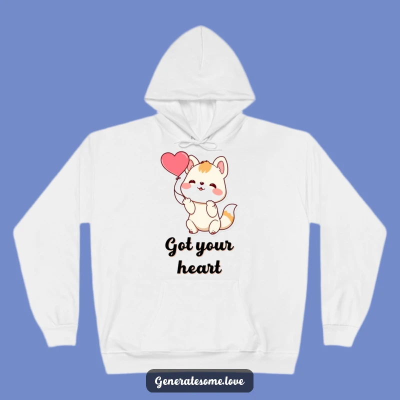 Cozy Funny Animal Heart Catch Hoodie: Snuggle Up with Playful Fun