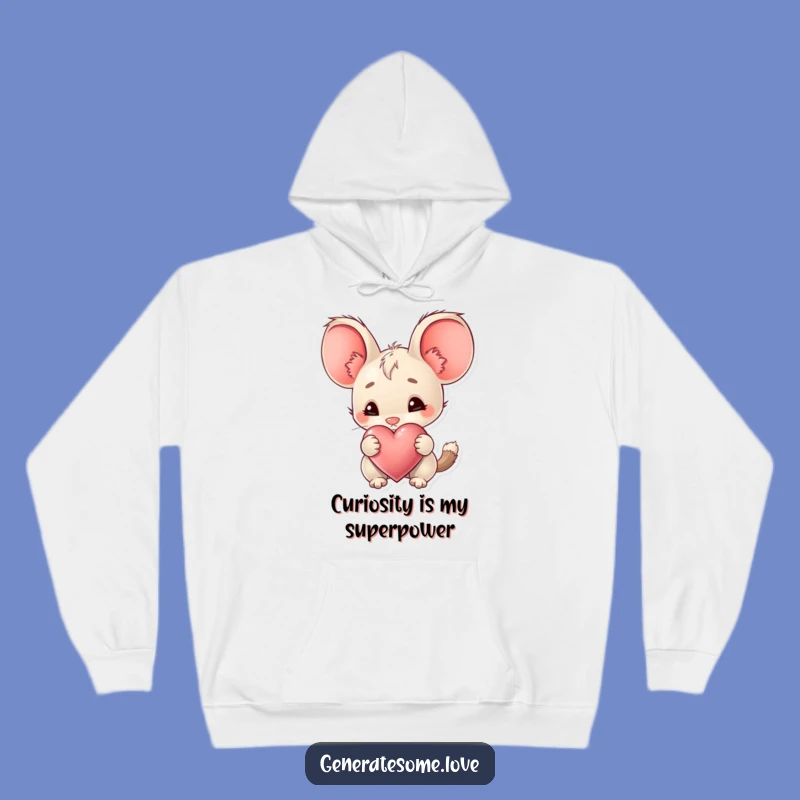 Funny Big Ear Creature Heart Hoodie: Cozy Up with Curious, Cheerful Vibes