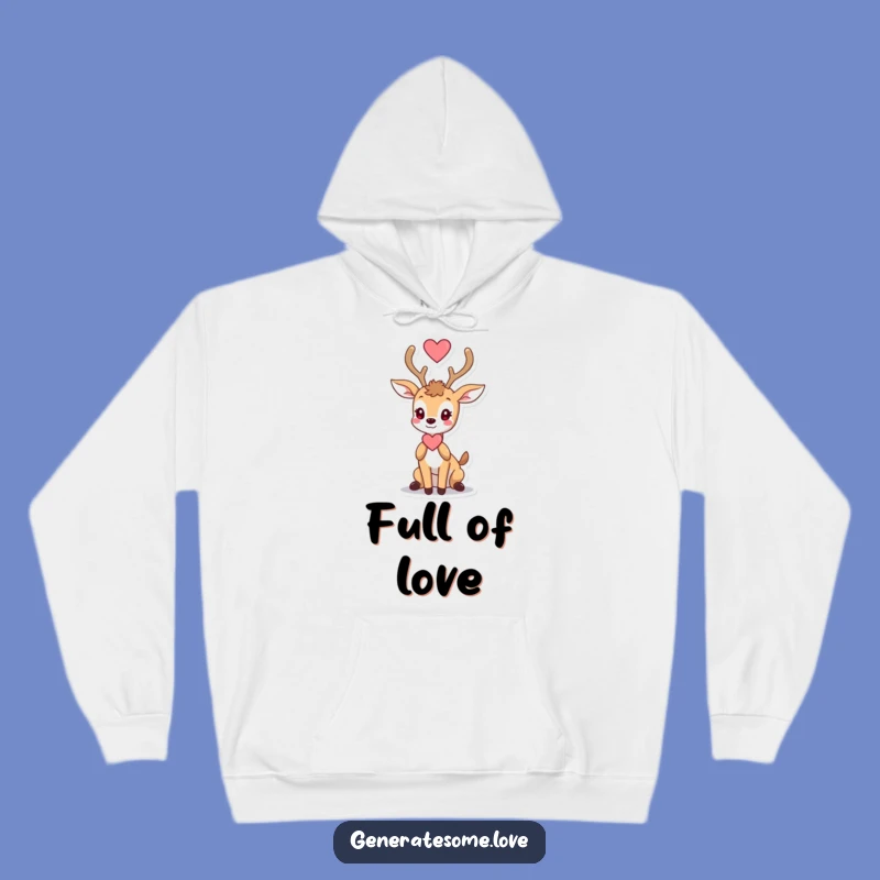 Funny Deer Heart Hoodie: Cozy Antler Love, Warm Affection