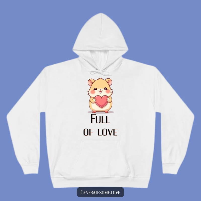 Funny Hamster Heart Hoodie: Cozy Paws, Warm Cuteness