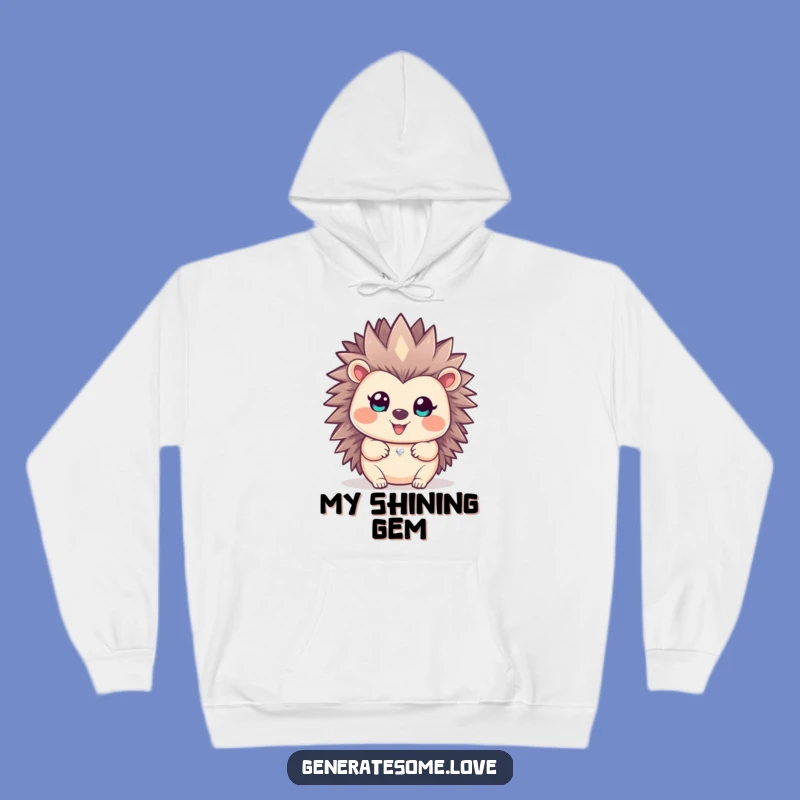 Funny Happy Hedgehog Gem Hoodie: Cozy Up with Precious Humor