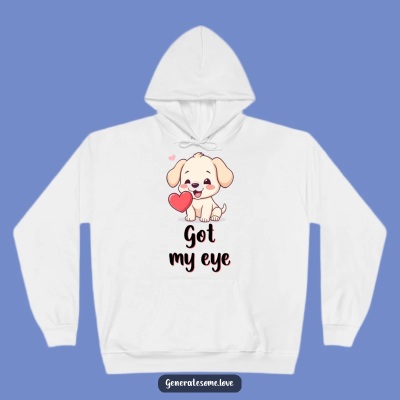 Funny Puppy Heart Catch Hoodie: Cozy & Cute Gift for Dog Lovers