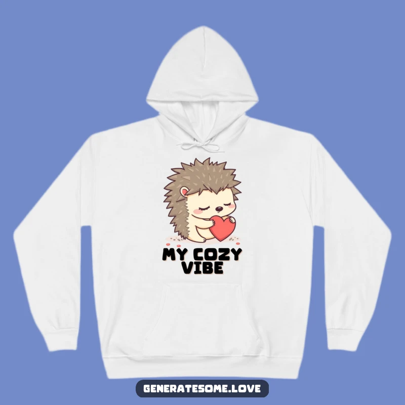 Funny Sleepy Hedgehog Hoodie - Cozy Cute Character Rolling Heart Gift