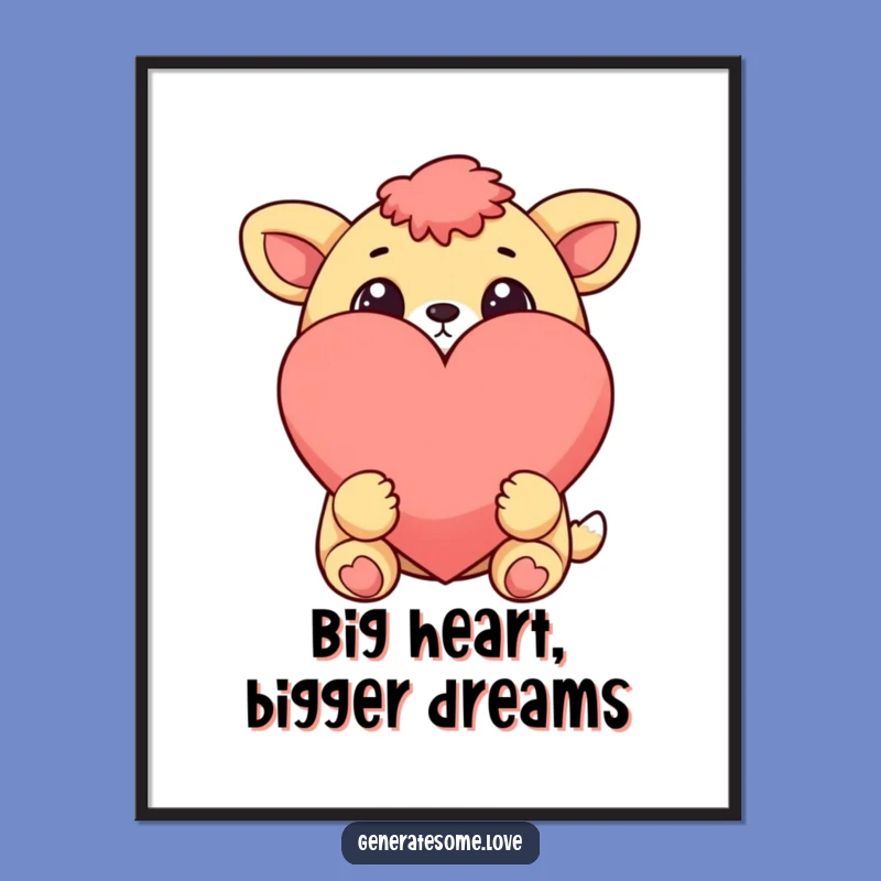 Charming Free Printable Wall Art: Wide-Eyed Animal's Heart Gazing