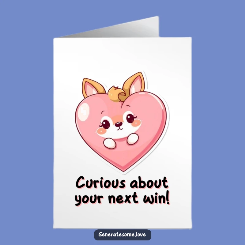 Free Printable Congrats Card, Curious Animal Heart, Funny Downloadable Gift for Exciting Reveals
