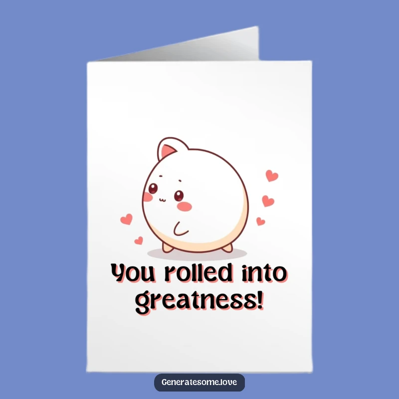 Free Printable Congrats Card: Rolling Animal Hearts, Humorous Downloadable Gift for Success