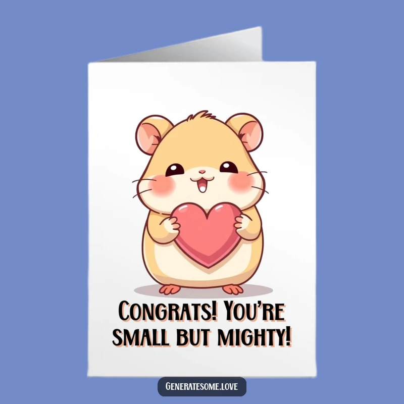 Free Printable Congratulations Card: Hamster Hearts, Adorable Downloadable Gift for Celebrating Wins