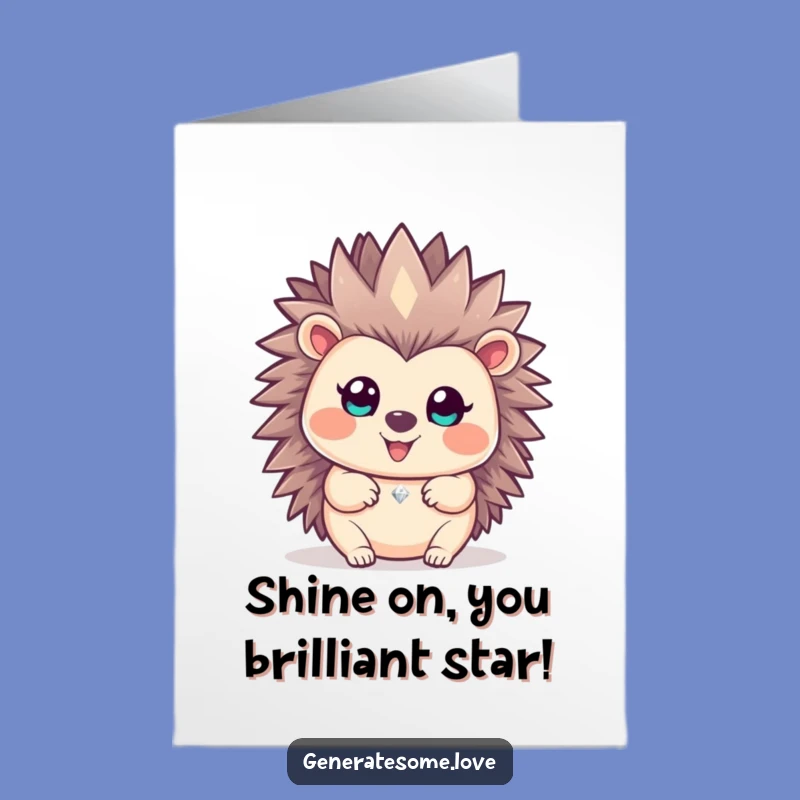 Free Printable Hedgehog Congrats Card: Gem of an Achievement for Your Success